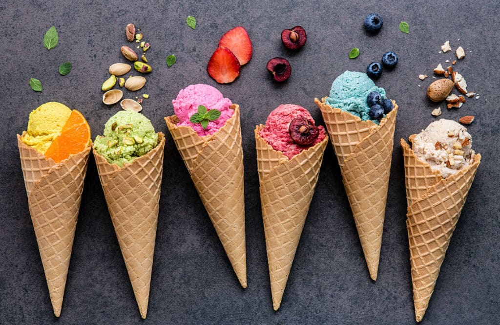 Glace artisanale fabriquée à la ferme avec du lait frais local